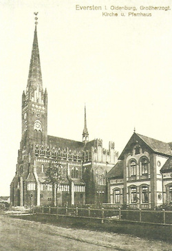 Kirche und Altes Pfarrhaus, 1902